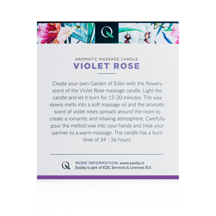 Exotiq Massagekaars Violet Rose Rozengeur - 200g
